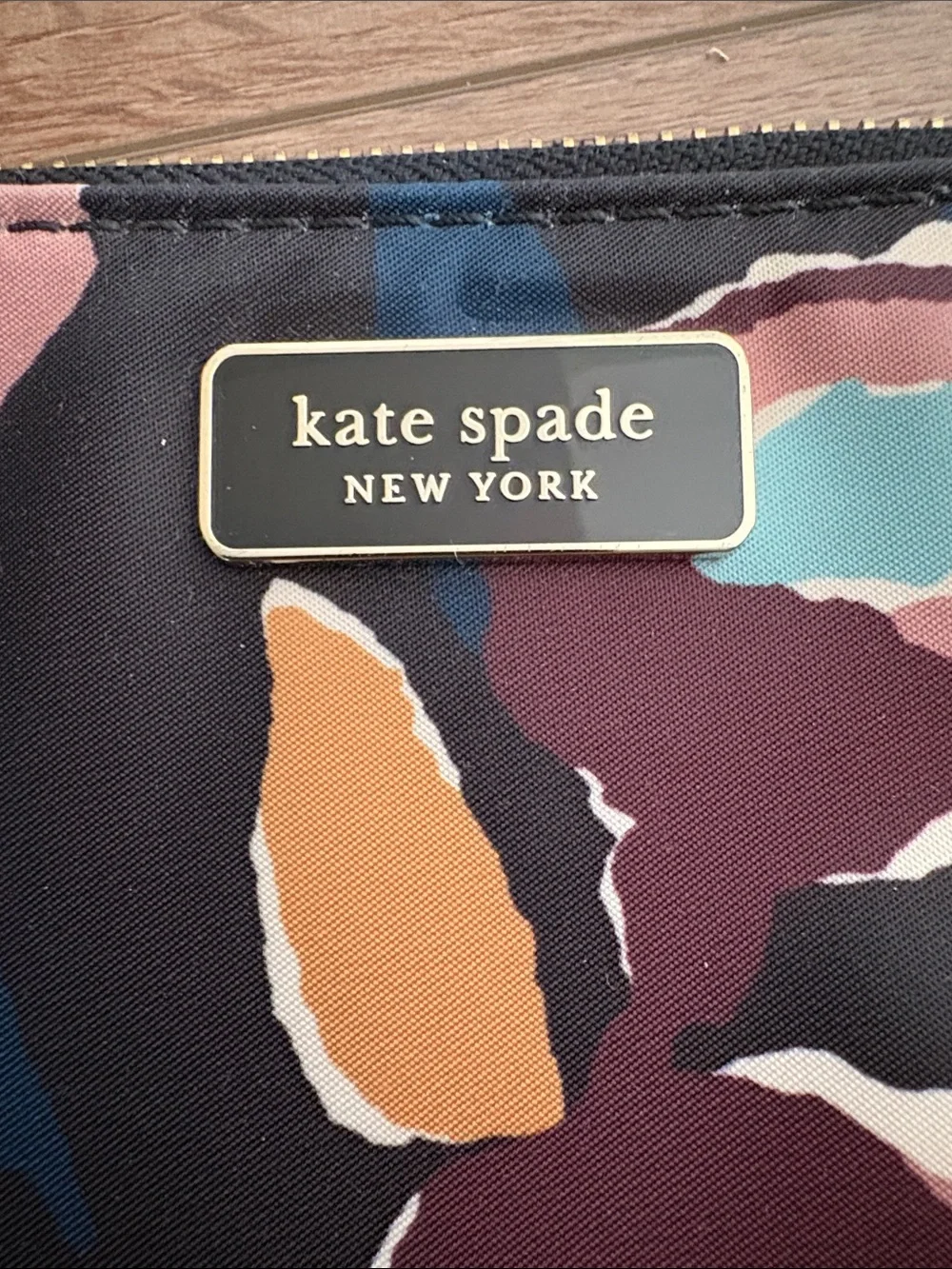 kate spade Floral Print Crossbody Bag - Black with Blue, Pink & Mustard
